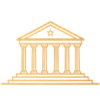 Gold line-art illustration of a classical government building representing recognition from the Texas House of Representatives.